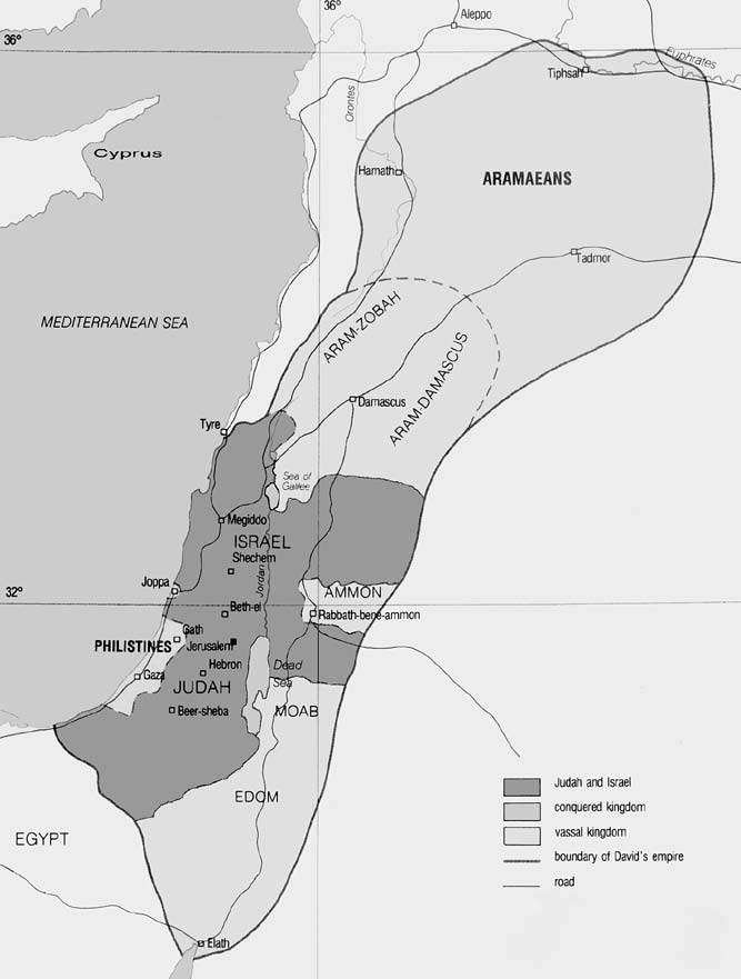 Map: Kingdom of David and Solomon according to the Bible